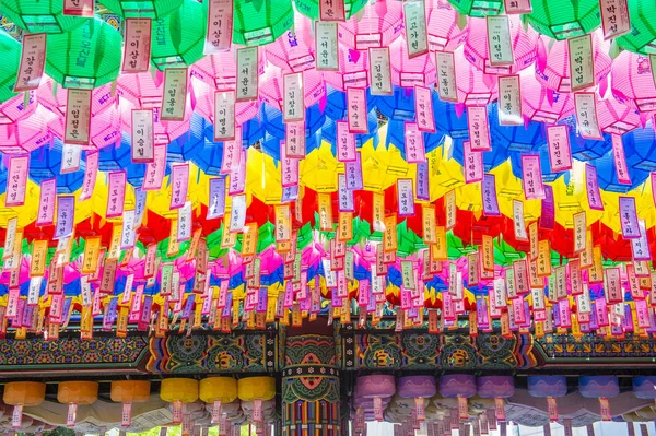 Seoul Maio Decoração Lanterna Colorida Templo Jogyesa Durante Festival Lanternas — Fotografia de Stock