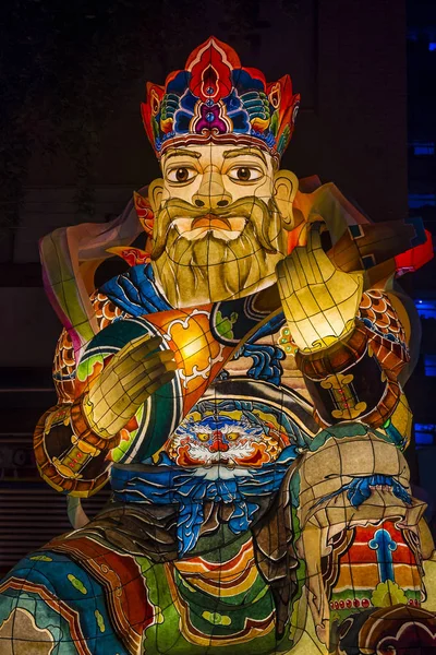 Seoul Maj Färgglada Lykta Dekoration Cheonggyecheon Stream Lotus Lantern Festival — Stockfoto