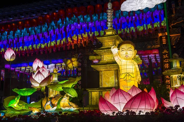 Seoul Maggio Decorazione Variopinta Delle Lanterne Tempio Jogyesa Durante Lotus — Foto Stock