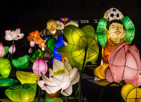 Seúl Mayo Colorida Decoración Linternas Arroyo Cheonggyecheon Durante Festival Linterna —  Fotos de Stock