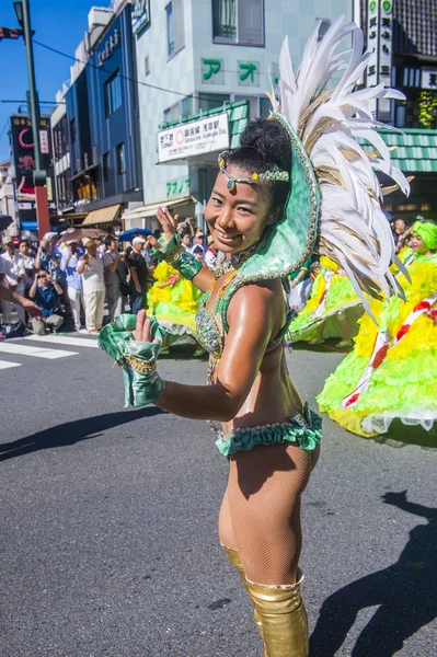 Tokyo Ağustos Katılımcı Asakusa Samba Karnaval Tokyo Japonya Üzerinde Ağustos — Stok fotoğraf