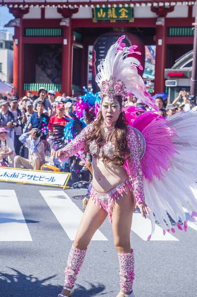 Tokyo Agosto Partecipante Carnevale Asakusa Samba Tokyo Agosto 2018 Carnevale — Foto Stock