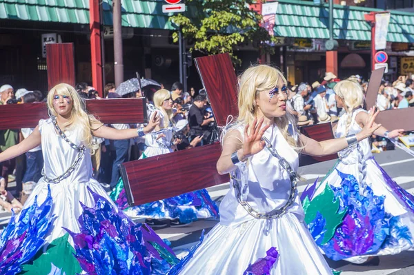 Tokyo Agosto Partecipanti Carnevale Asakusa Samba Tokyo Giappone Agosto 2018 — Foto Stock