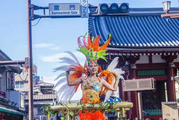 Tokyo Août Participant Carnaval Samba Asakusa Tokyo Japon Août 2018 — Photo