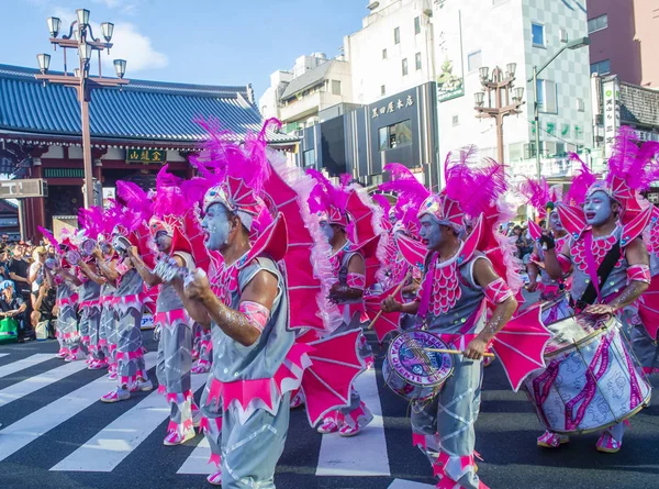 Tokyo Aug Deelnemers Het Asakusa Samba Carnaval Tokio Augustus 2018 — Stockfoto