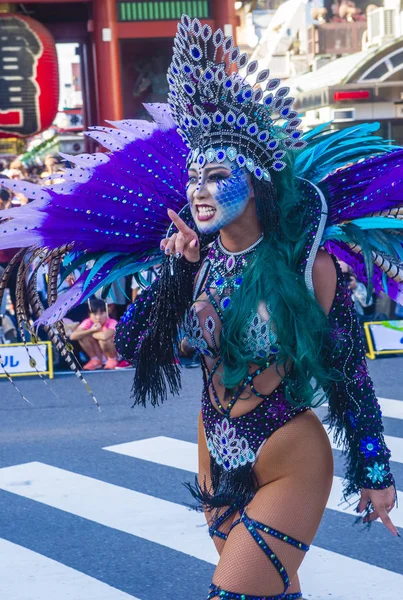 Tokyo Aug Teilnehmer Asakusa Samba Karneval Tokyo Japan August 2018 — Stockfoto