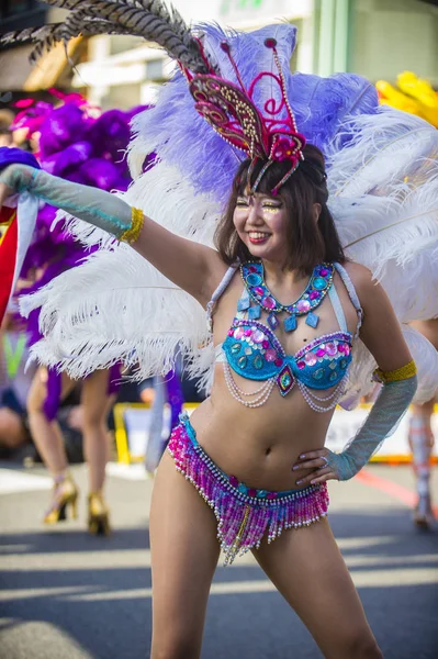 Tokio Sierpnia Uczestnikiem Karnawał Samby Asakusa Tokio 2018 Sierpnia Karnawał — Zdjęcie stockowe