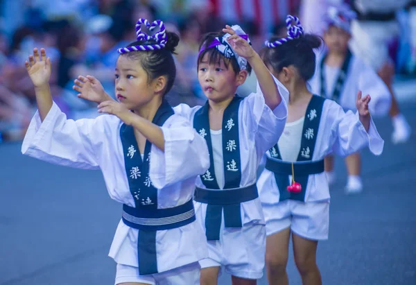 Tokio Sierpnia Uczestnicy Awa Odori Festiwalu Tokio 2018 Sierpnia Awa — Zdjęcie stockowe