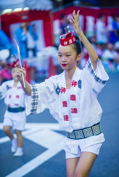 Tokio Ago Participantes Festival Awa Odori Tokio Japón Agosto 2018 —  Fotos de Stock