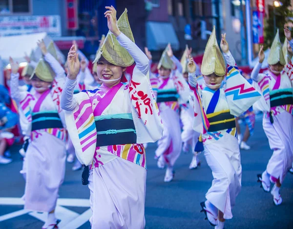 Tokio Ago Participantes Festival Awa Odori Tokio Japón Agosto 2018 —  Fotos de Stock