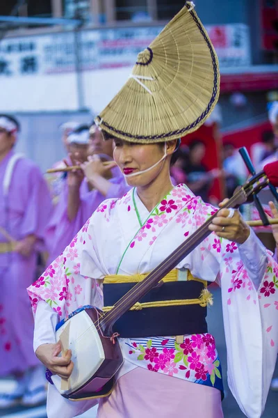 Tokyo Aug Participant Awa Odori Festival Tokyo Japan August 2018 — Stock Photo, Image