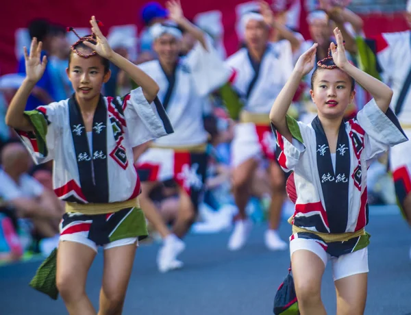 Tokyo Aug Teilnehmer Awa Odori Festival Tokyo Japan August 2018 — Stockfoto