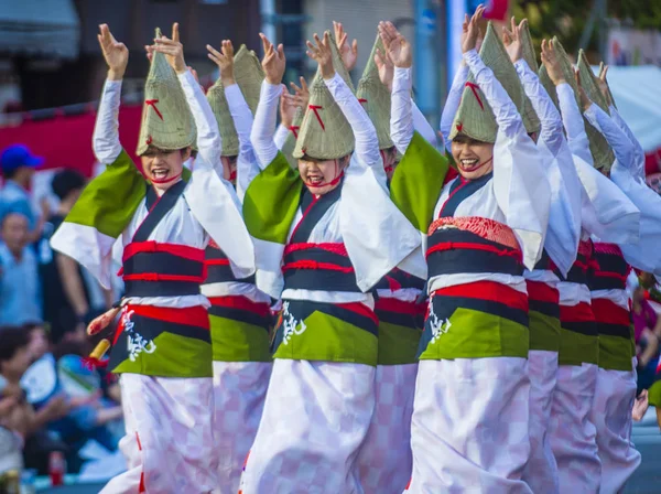 Tokyo Aug Deelnemers Aan Awa Odori Festival Tokio Japan Augustus — Stockfoto