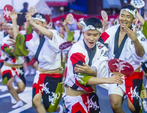 Tokio Ago Participantes Festival Awa Odori Tokio Japón Agosto 2018 —  Fotos de Stock