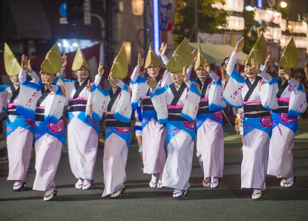 Tokyo Aug Deelnemers Aan Awa Odori Festival Tokio Japan Augustus — Stockfoto