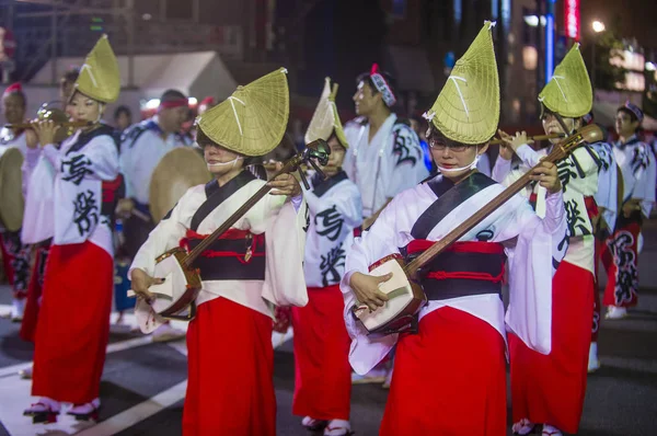 Tokio Ago Participantes Festival Awa Odori Tokio Japón Agosto 2018 —  Fotos de Stock