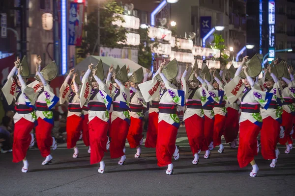 Tokyo Aug Deelnemers Aan Awa Odori Festival Tokio Japan Augustus — Stockfoto