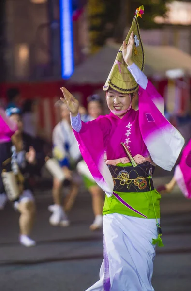 Tokyo Aug Participant Awa Odori Festival Tokyo Japan August 2018 — Stock Photo, Image