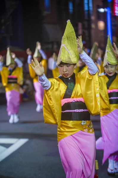 Tokyo Aug Deelnemers Aan Awa Odori Festival Tokio Japan Augustus — Stockfoto