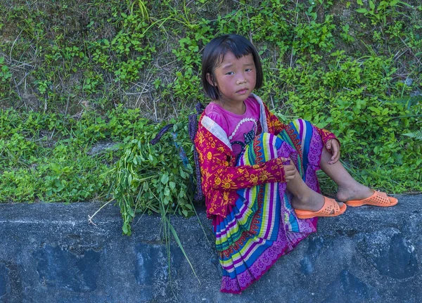 Dong Van Vietnam Sep Meisje Van Hmong Minderheid Een Dorpje — Stockfoto