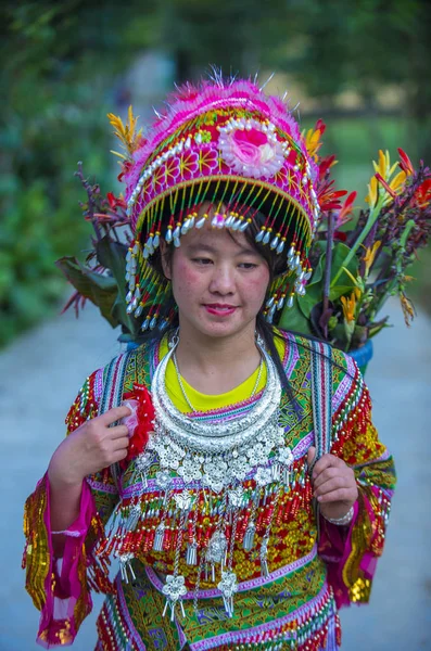 Dong Van Vietnam Sep Meisje Van Hmong Minderheid Een Dorpje — Stockfoto