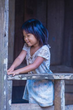 Bam Phoansa At, Laos - Ağustos 14: Laos çocuk için köyde Bam Phoansa, Laos üzerinde 14 Ağustos 2018. Laos hayatımızda köylerde nüfusun neredeyse yüzde 70'i 