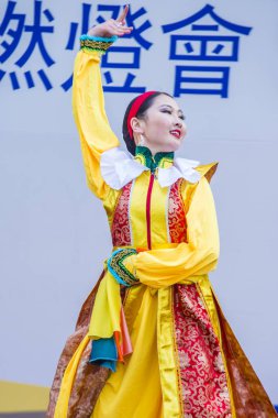 Seoul - 10 Mayıs: Katılımcı bir kültür performans Lotus Lantern Festivali Seul, Kore üzerinde 10 Mayıs 2018 sırasında festivalin bir Buda'nın Doğum kutlamasıdır
