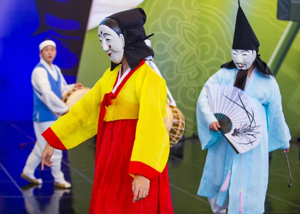 Andong Zuid Korea Okt Acteurs Uitvoeren Van Traditinal Korean Maskdance — Stockfoto