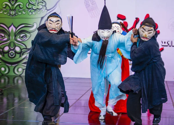 Andong Korea Południowa Paź Aktorów Naprawdę Ciekawa Maskdance Koreańskiego Korei — Zdjęcie stockowe