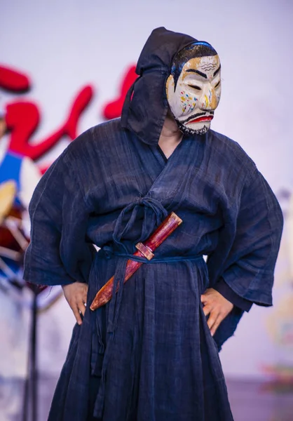 Andong Corea Del Sur Oct Actor Interpretando Tradicional Maskdance Coreana —  Fotos de Stock