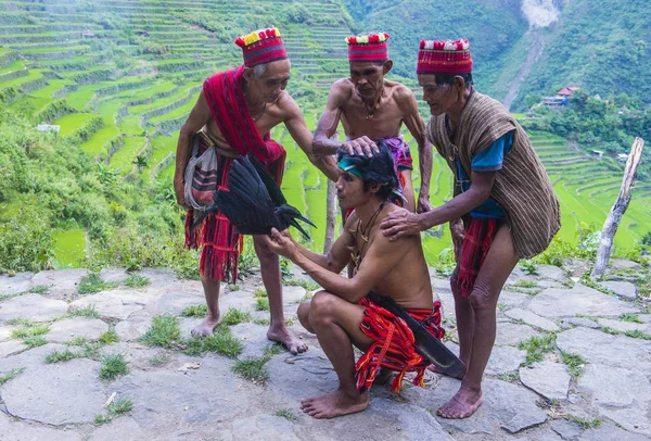 Banaue, Filipinler - Mayıs 02: Banaue 02 Mayıs 2018 Filipinler azınlıkta Ifugao insanlardan. Kuzey Filipinler dağların çoğunlukla canlı Ifugao azınlık