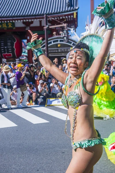 Tokio Ago Participante Carnaval Samba Asakusa Tokio Japón Agosto 2018 —  Fotos de Stock