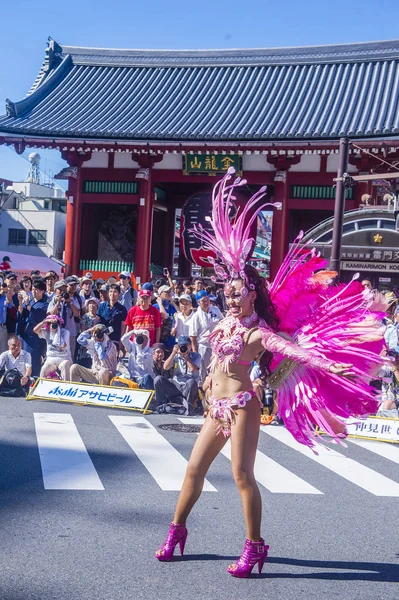 Tokyo Agosto Partecipante Carnevale Asakusa Samba Tokyo Agosto 2018 Carnevale — Foto Stock