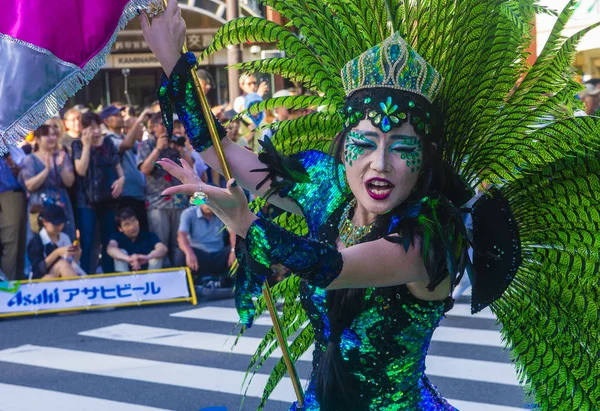 Tokyo Agosto Partecipante Carnevale Asakusa Samba Tokyo Agosto 2018 Carnevale — Foto Stock