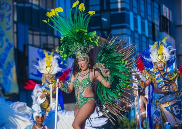 Tokyo Aug Teilnehmer Asakusa Samba Karneval Tokyo Japan August 2018 — Stockfoto