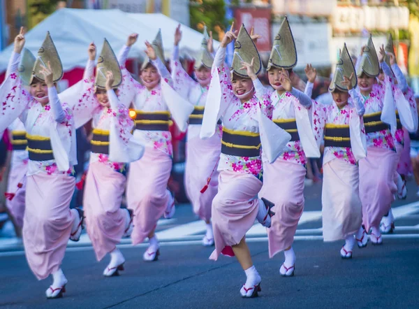 Tokio Aug Účastníci Awa Odori Festivalu Tokiu Srpna 2018 Awa — Stock fotografie