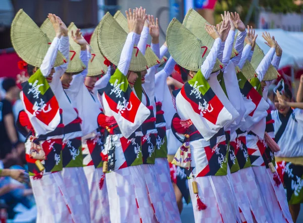 Tokio Ago Participantes Festival Awa Odori Tokio Japón Agosto 2018 —  Fotos de Stock