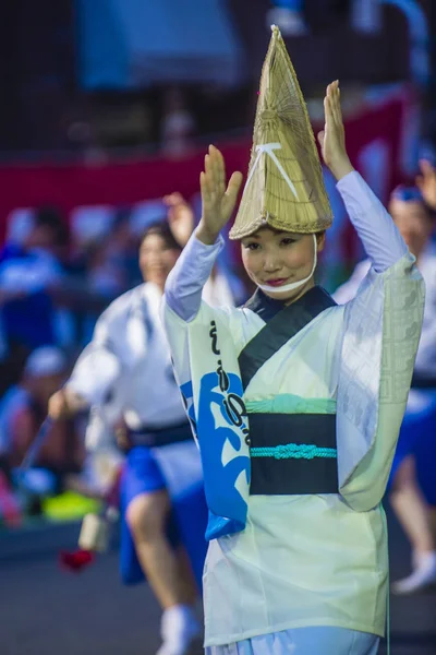 Tokyo Aug Deelnemers Aan Awa Odori Festival Tokio Japan Augustus — Stockfoto