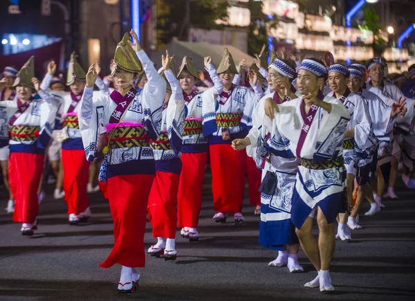 Tokyo Aug Deelnemers Aan Awa Odori Festival Tokio Japan Augustus — Stockfoto