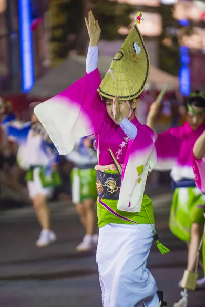 Tokyo Aug Teilnehmer Awa Odori Festival Tokyo Japan August 2018 — Stockfoto