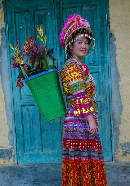 Dong Van Vietnam Sep Fille Minorité Hmong Dans Village Près — Photo