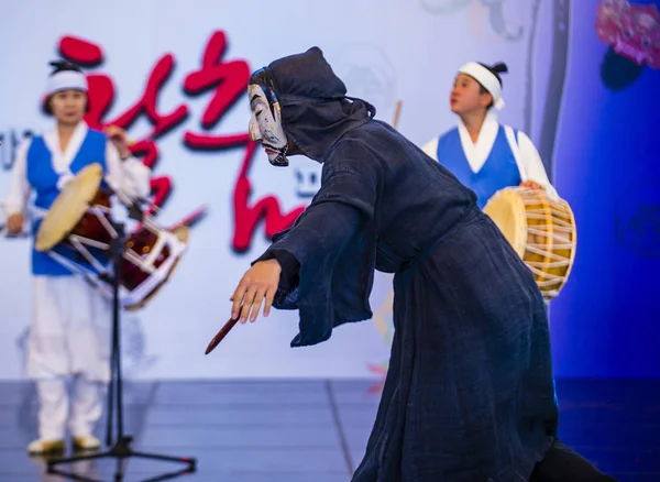 Andong Zuid Korea Okt Acteurs Uitvoeren Van Traditinal Korean Maskdance — Stockfoto