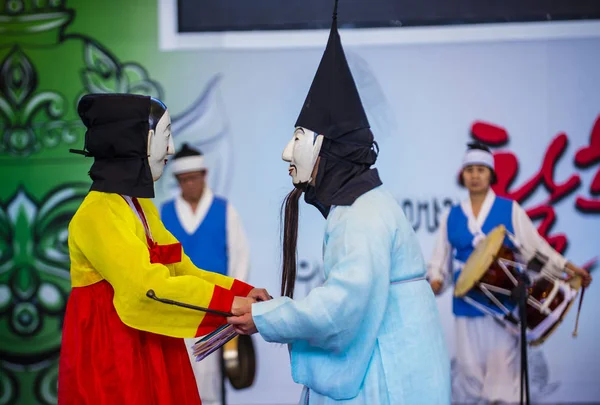 Andong Zuid Korea Okt Acteurs Uitvoeren Van Traditinal Korean Maskdance — Stockfoto