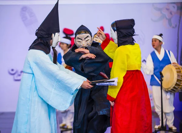 Andong Zuid Korea Okt Acteurs Uitvoeren Van Traditinal Korean Maskdance — Stockfoto
