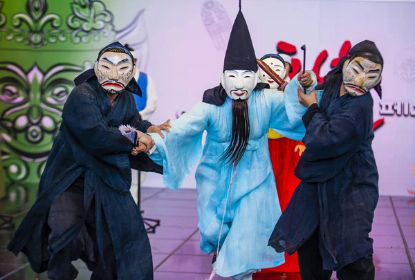 Andong Corea Del Sur Oct Actores Que Interpretan Tradicional Maskdance — Foto de Stock