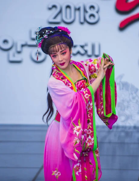 Andong Zuid Korea Okt Chinese Dansers Uit Voeren Het Maskdance — Stockfoto