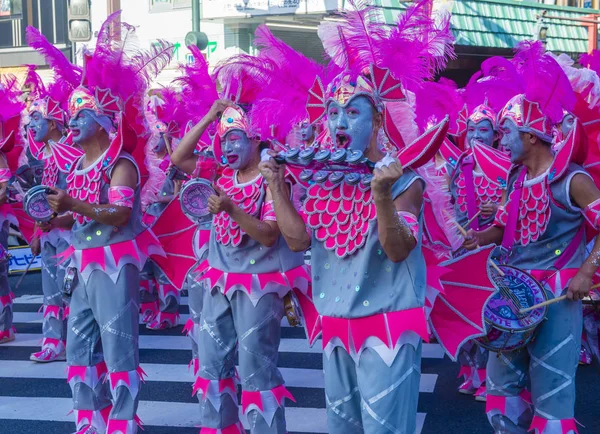 Tokio Ago Participantes Carnaval Samba Asakusa Tokio Japón Agosto 2018 — Foto de Stock