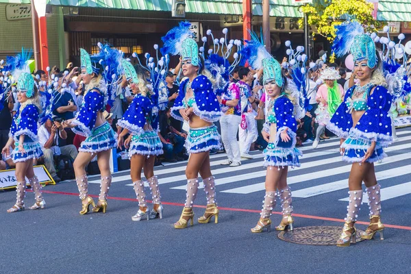 Tokio Ago Participantes Carnaval Samba Asakusa Tokio Japón Agosto 2018 — Foto de Stock