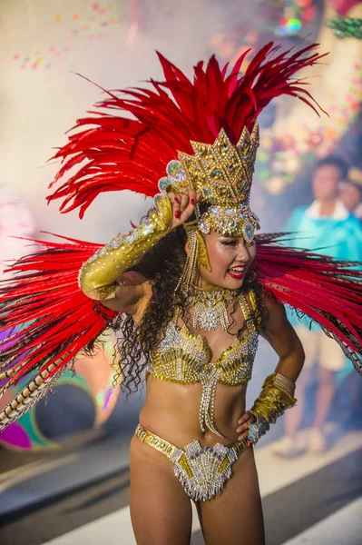 Tokyo Ago Participante Carnaval Samba Asakusa Tóquio Japão Agosto 2018 — Fotografia de Stock