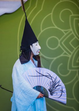 Andong, Kore - Ekim 01: Andong Güney Kore, geleneksel Kore Maskdance üzerinde 01 Ekim 2018 gerçekleştirme aktör, Maskdance Festivali Andong içinde her yıl düzenlenen